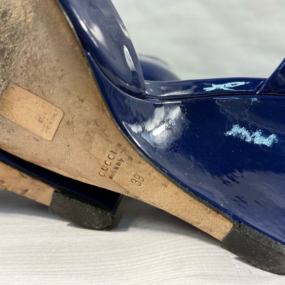 Gucci Blue and Silver Wedge Sandals - Picture 6 of 8